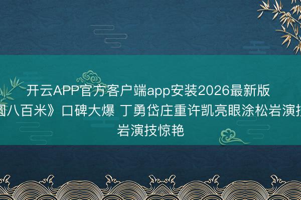 开云APP官方客户端app安装2026最新版 《方圆八百米》口碑大爆 丁勇岱庄重许凯亮眼涂松岩演技惊艳
